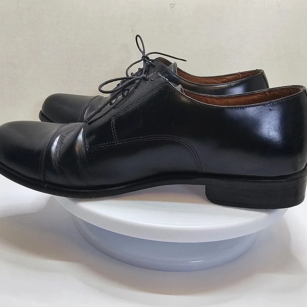 Bostonian Classic First Flex Black Leather Lace Cap Toe Oxford Shoes Size 11 M